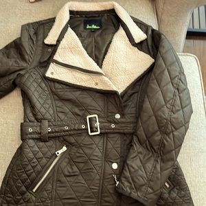 Sam Edelman light weight brown double breasted hip length jacket M